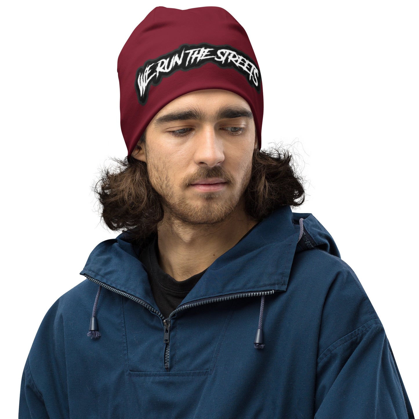 We Run The Streets RED Beanie - BLOODY-STREETS.DE Streetwear Herren und Damen Hoodies, T-Shirts, Pullis
