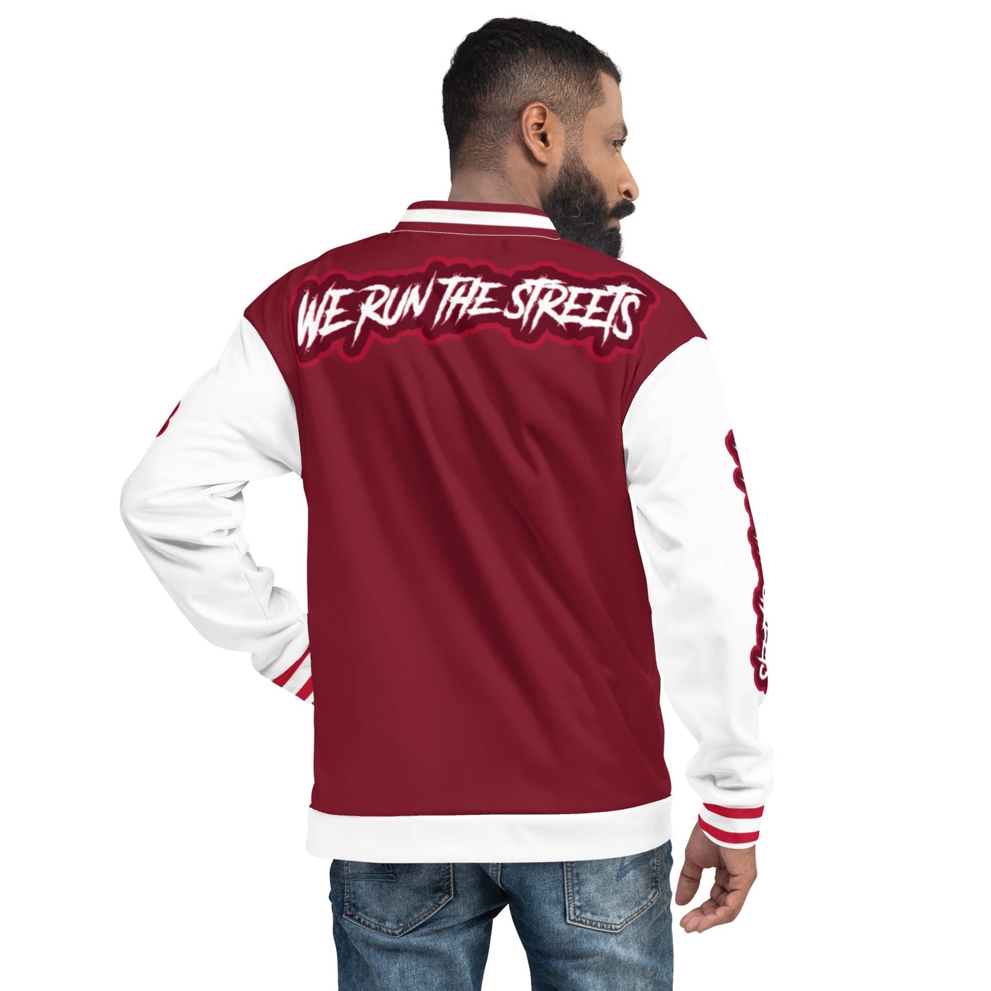 We Run The Streets Red Unisex Bomberjacke - BLOODY-STREETS.DE Streetwear Herren und Damen Hoodies, T-Shirts, Pullis