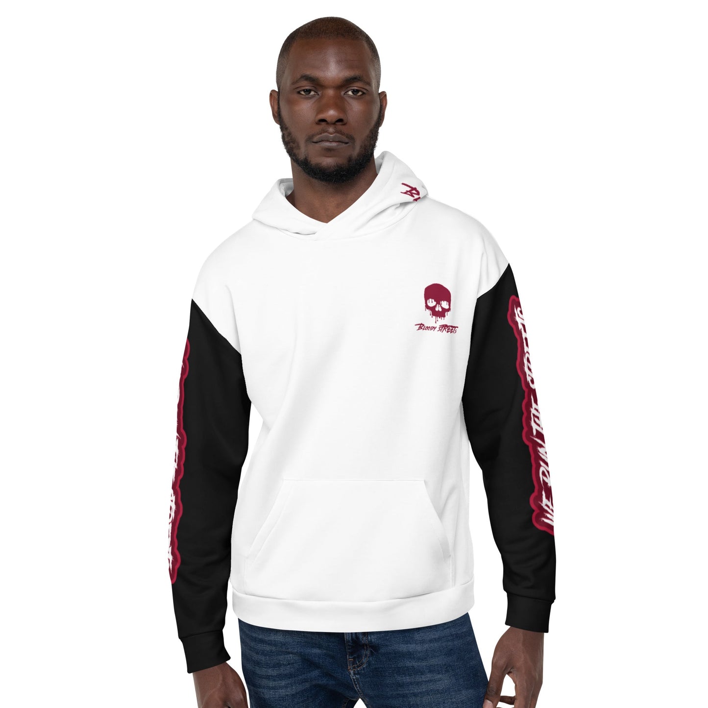 We Run The Streets WHITE Hoodie - BLOODY-STREETS.DE Streetwear Herren und Damen Hoodies, T-Shirts, Pullis