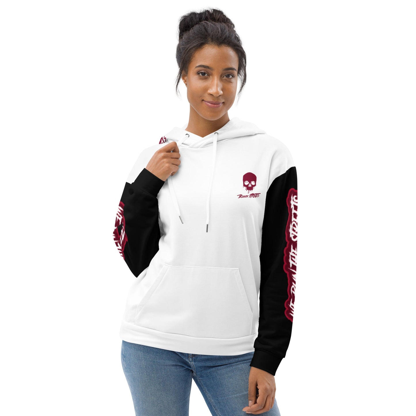 We Run The Streets WHITE Hoodie - BLOODY-STREETS.DE Streetwear Herren und Damen Hoodies, T-Shirts, Pullis