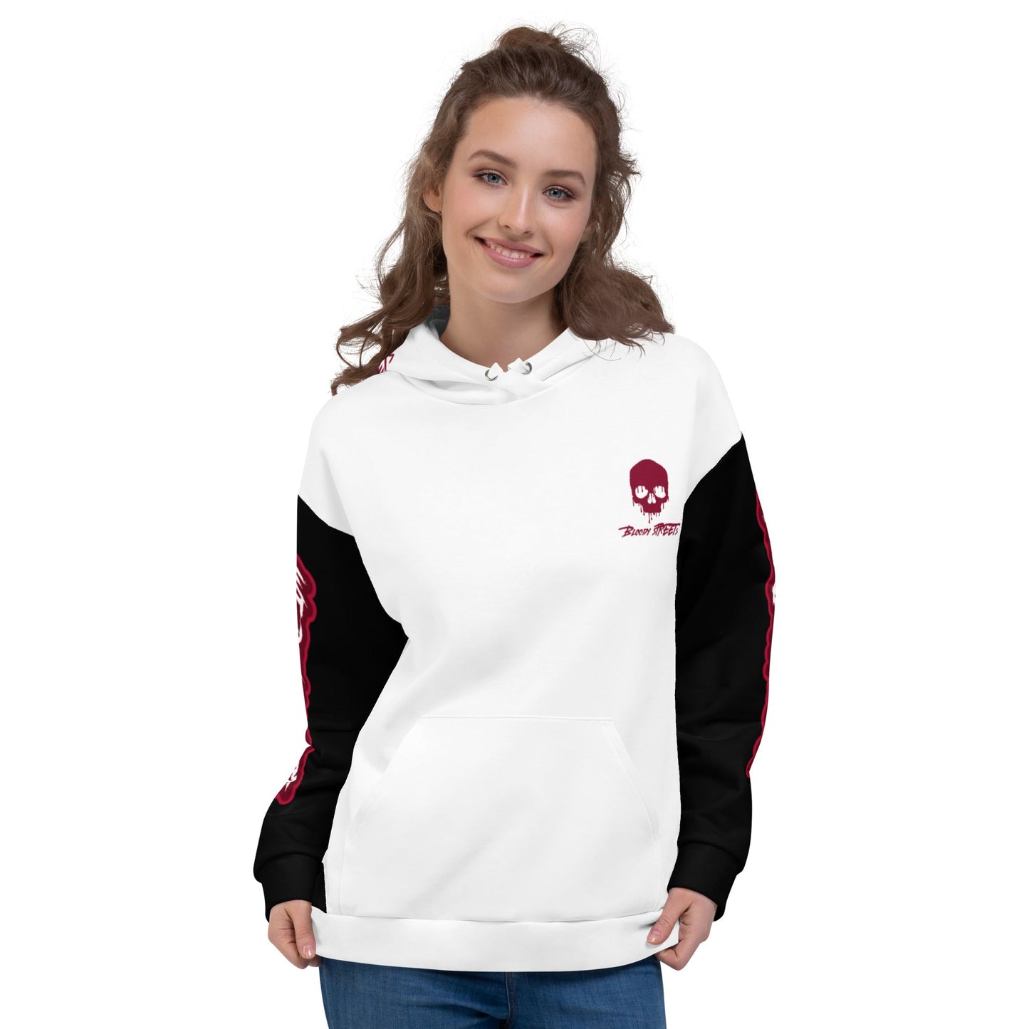 We Run The Streets WHITE Hoodie - BLOODY-STREETS.DE Streetwear Herren und Damen Hoodies, T-Shirts, Pullis