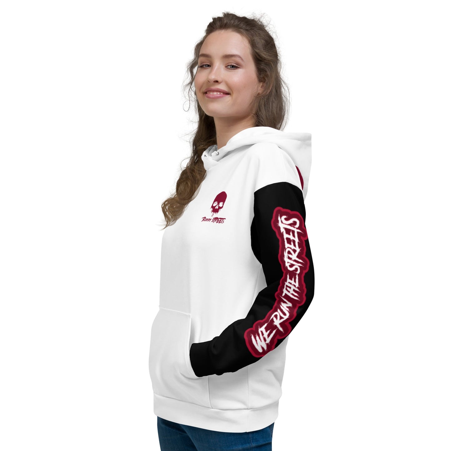 We Run The Streets WHITE Hoodie - BLOODY-STREETS.DE Streetwear Herren und Damen Hoodies, T-Shirts, Pullis