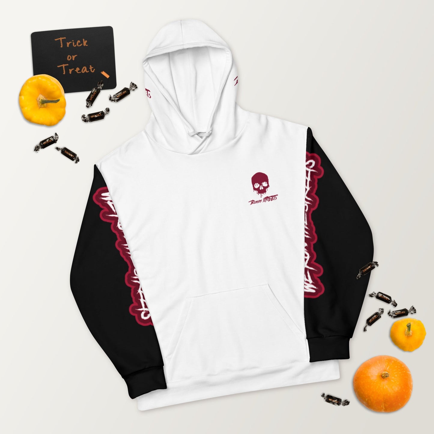 We Run The Streets WHITE Hoodie - BLOODY-STREETS.DE Streetwear Herren und Damen Hoodies, T-Shirts, Pullis