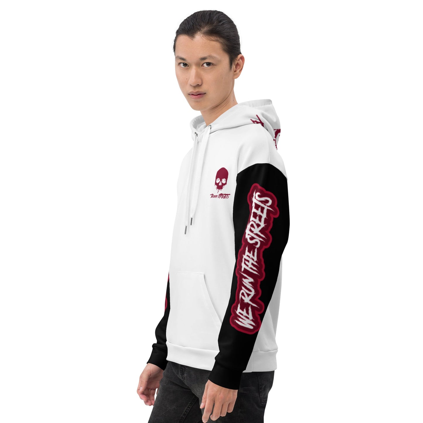 We Run The Streets WHITE Hoodie - BLOODY-STREETS.DE Streetwear Herren und Damen Hoodies, T-Shirts, Pullis