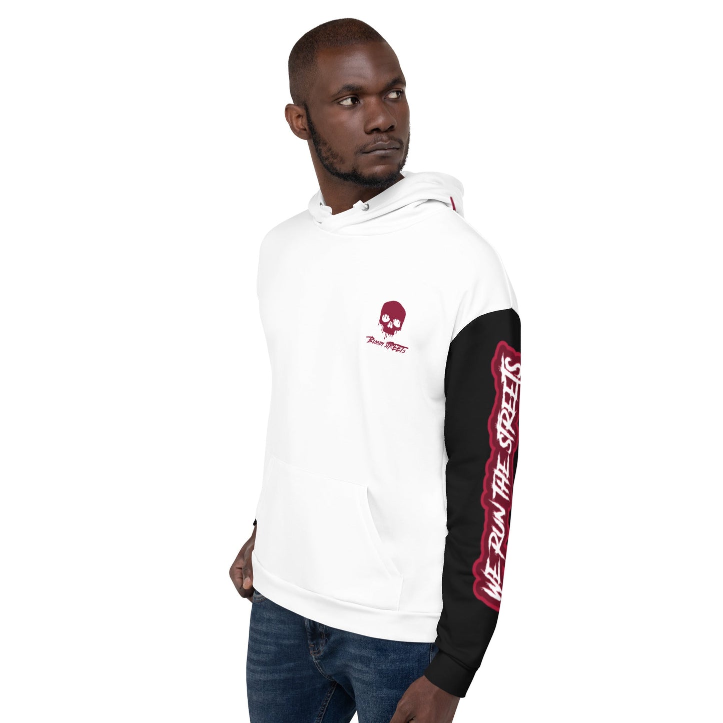We Run The Streets WHITE Hoodie - BLOODY-STREETS.DE Streetwear Herren und Damen Hoodies, T-Shirts, Pullis