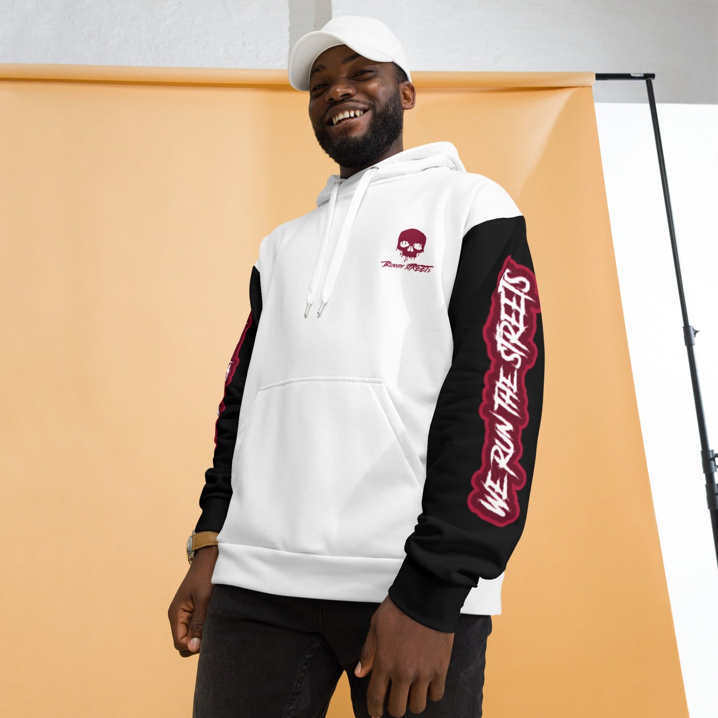 We Run The Streets WHITE Hoodie - BLOODY-STREETS.DE Streetwear Herren und Damen Hoodies, T-Shirts, Pullis