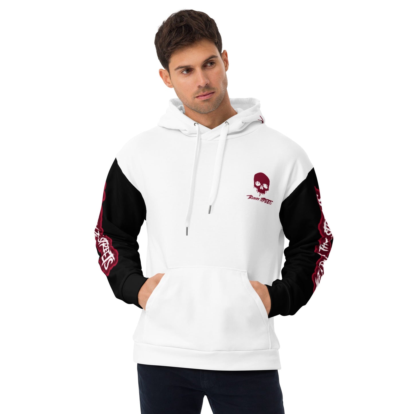 We Run The Streets WHITE Hoodie - BLOODY-STREETS.DE Streetwear Herren und Damen Hoodies, T-Shirts, Pullis