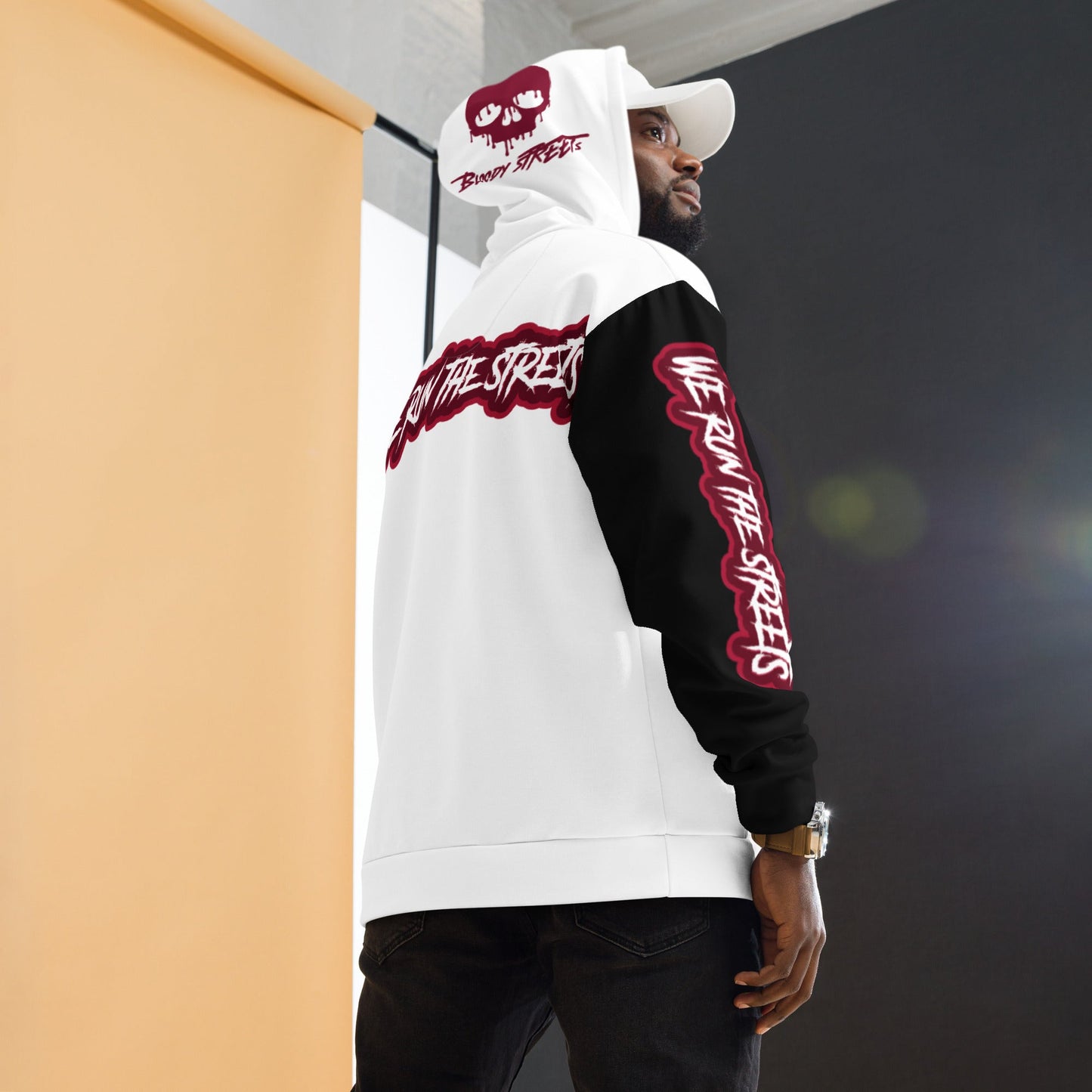 We Run The Streets WHITE Hoodie - BLOODY-STREETS.DE Streetwear Herren und Damen Hoodies, T-Shirts, Pullis