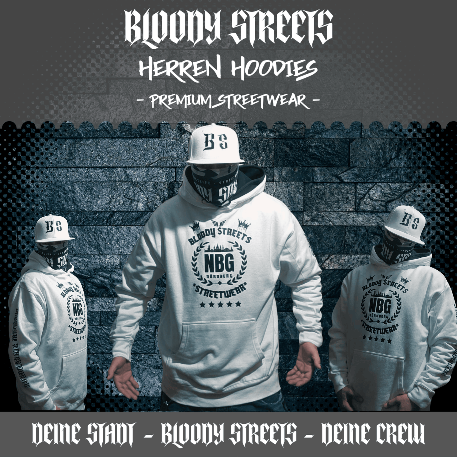 Streetwear Hoodies Herren - BLOODY-STREETS.DE