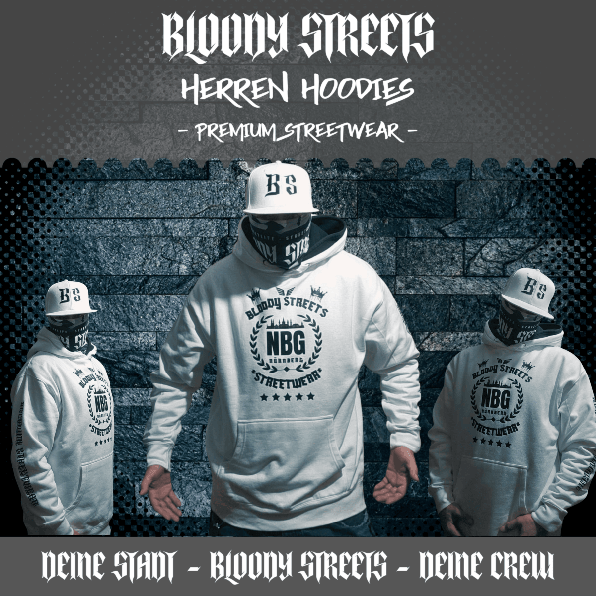 Streetwear Hoodies Herren - BLOODY-STREETS.DE