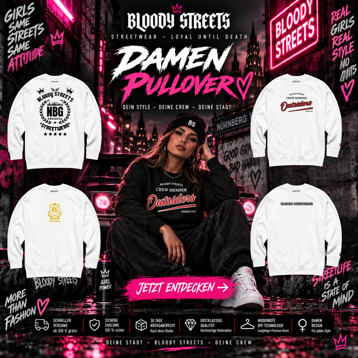 Streetwear Pullover Damen