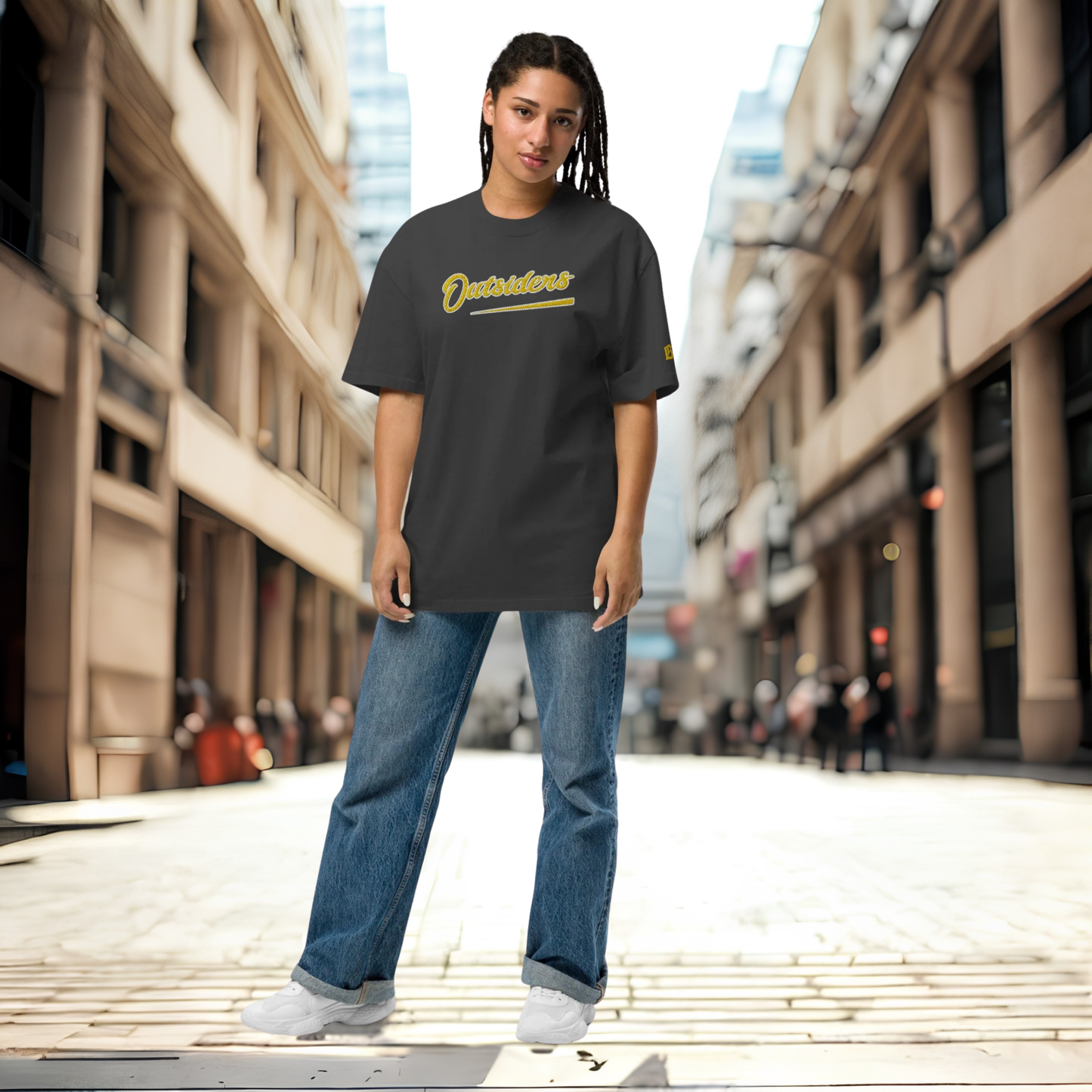 Oversized Streetwear T-Shirt BS - OUTSIDERS Vers. 2 mit verwaschenem Look