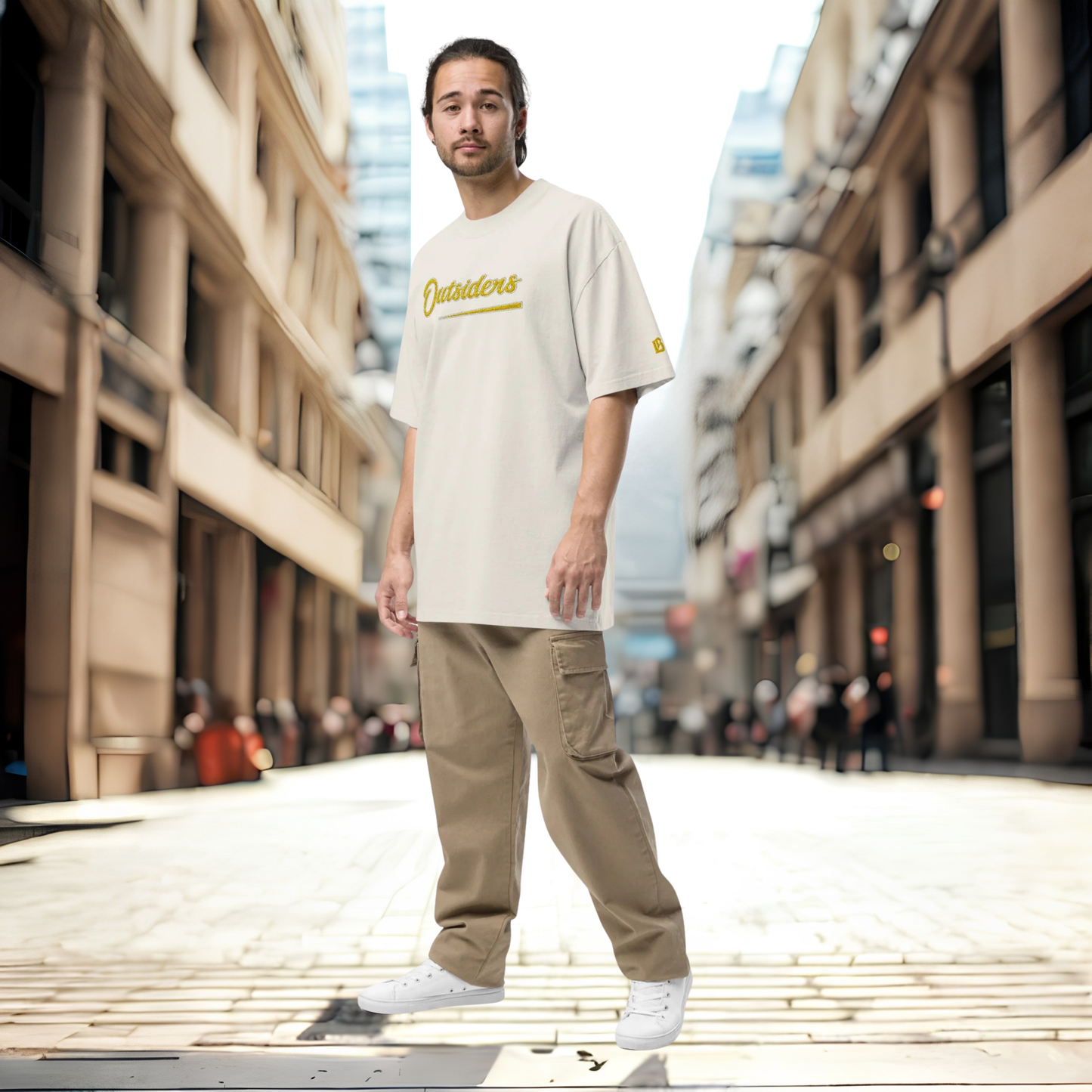 Oversized Streetwear T-Shirt BS - OUTSIDERS Vers. 2 mit verwaschenem Look