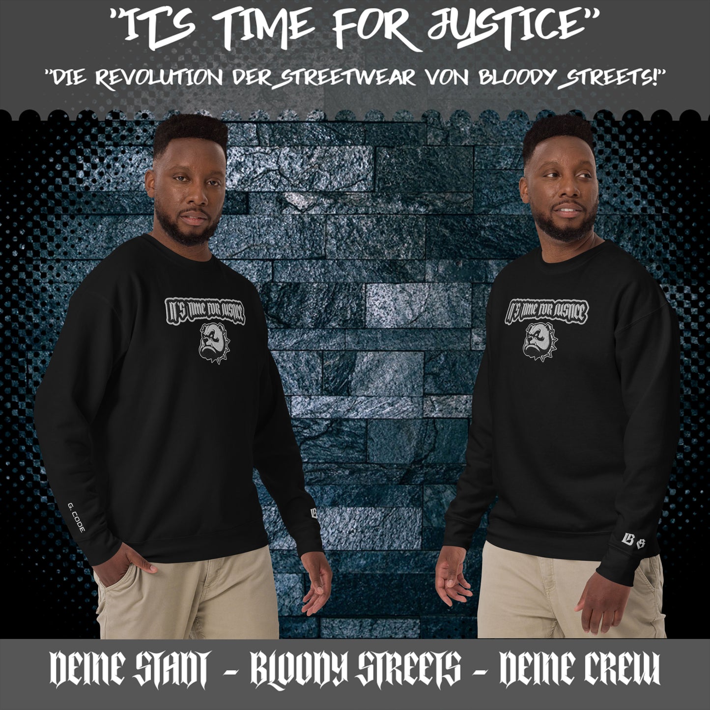 Premium Streetwear Pullover - IT'S TIME FOR JUSTICE