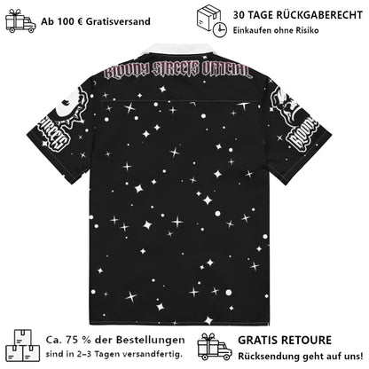 Streetwear Unisex Hemd - Black Bloody Streets Dog Black-White