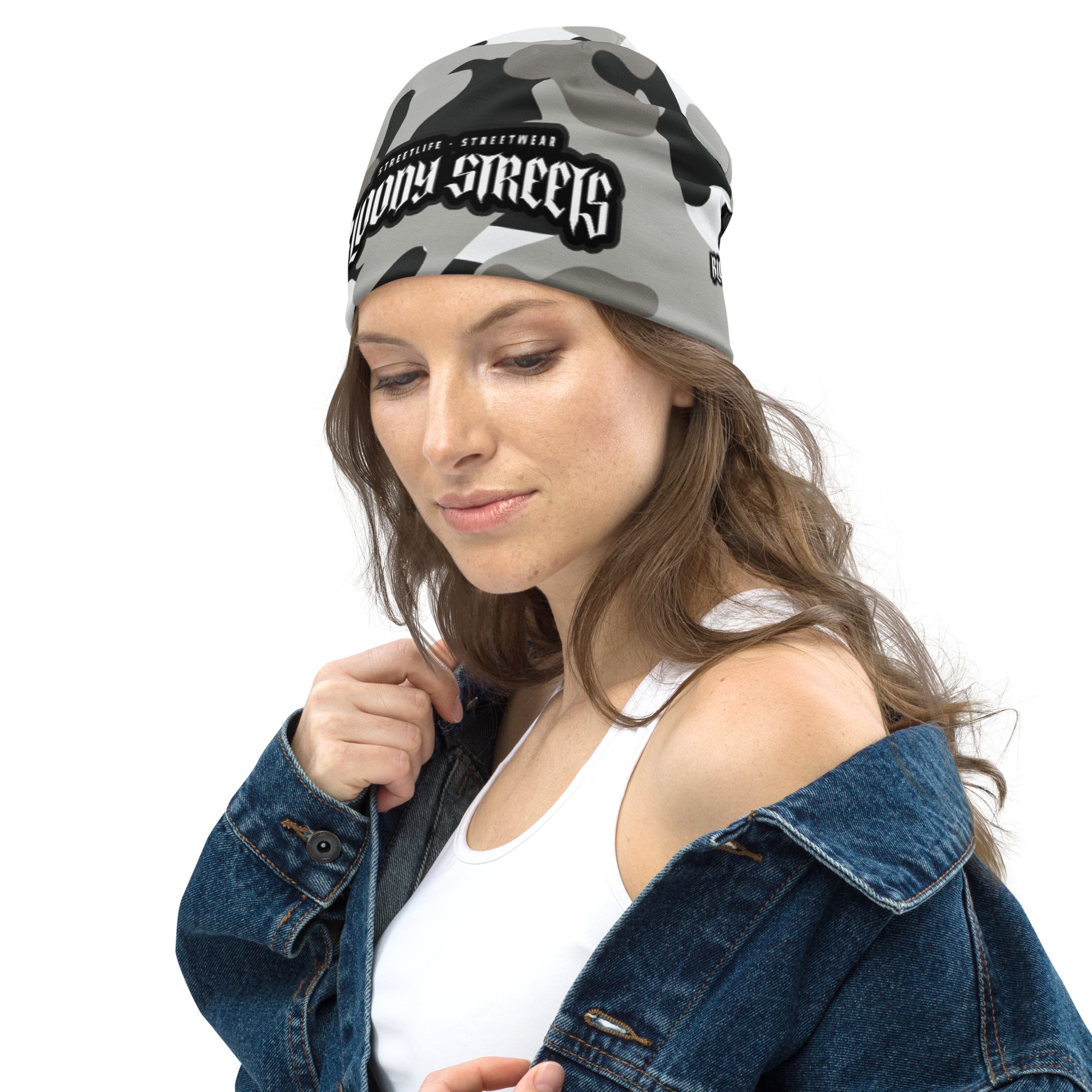 CAMOUFLAGE White Bull Dog "Street Soldier" Beanie - BLOODY-STREETS.DE Streetwear Herren und Damen Hoodies, T-Shirts, Pullis