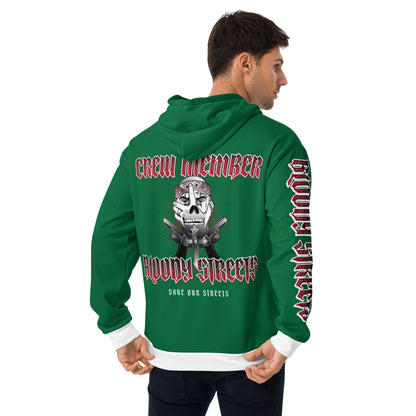 BLOODY STREETS Crew Member Streetwear Hoodie Green - BLOODY-STREETS.DE Streetwear Herren und Damen Hoodies, T-Shirts, Pullis