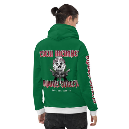 BLOODY STREETS Crew Member Streetwear Hoodie Green - BLOODY-STREETS.DE Streetwear Herren und Damen Hoodies, T-Shirts, Pullis