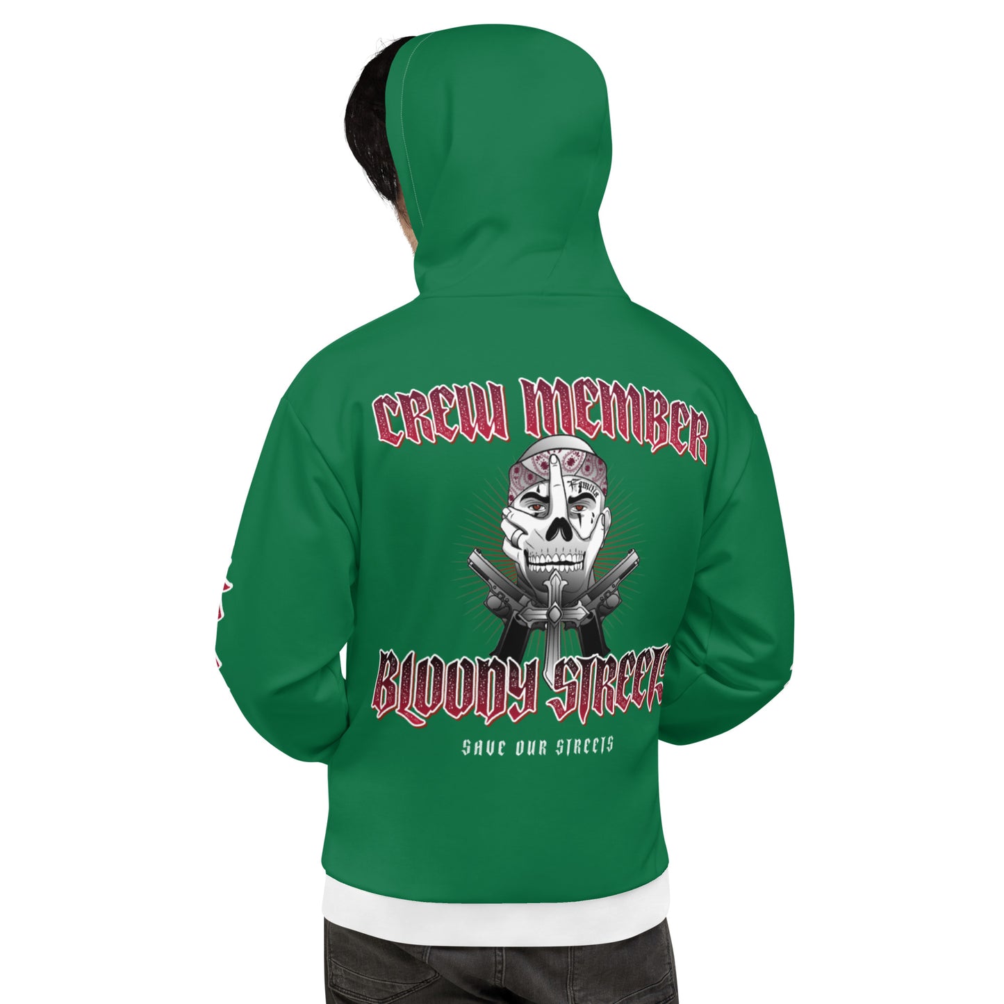 BLOODY STREETS Crew Member Streetwear Hoodie Green - BLOODY-STREETS.DE Streetwear Herren und Damen Hoodies, T-Shirts, Pullis