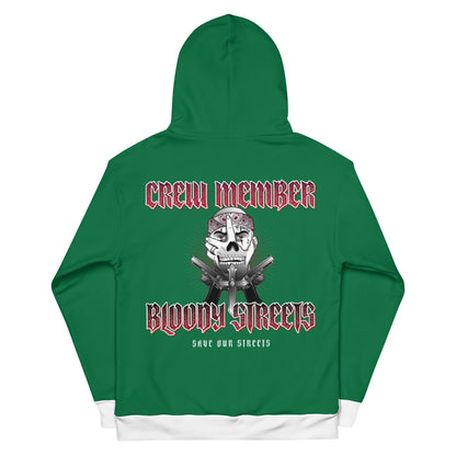 BLOODY STREETS Crew Member Streetwear Hoodie Green - BLOODY-STREETS.DE Streetwear Herren und Damen Hoodies, T-Shirts, Pullis