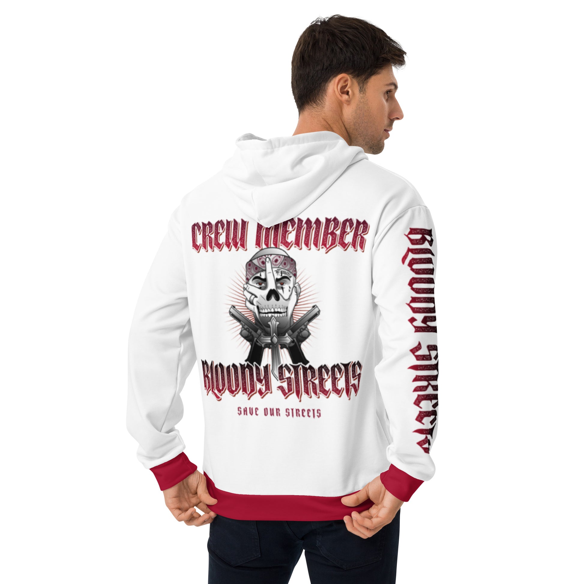 Bloody Streets Crew Streetwear Hoodie White - BLOODY-STREETS.DE Streetwear Herren und Damen Hoodies, T-Shirts, Pullis