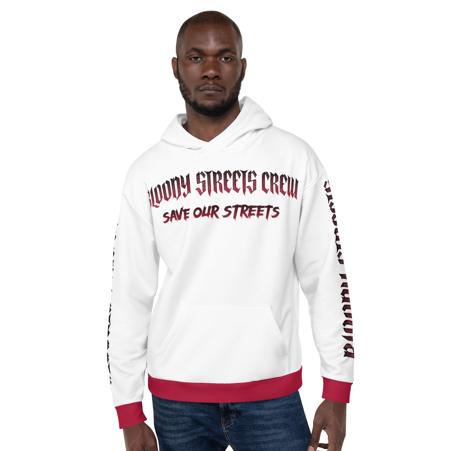 Bloody Streets Crew Streetwear Hoodie White - BLOODY-STREETS.DE Streetwear Herren und Damen Hoodies, T-Shirts, Pullis