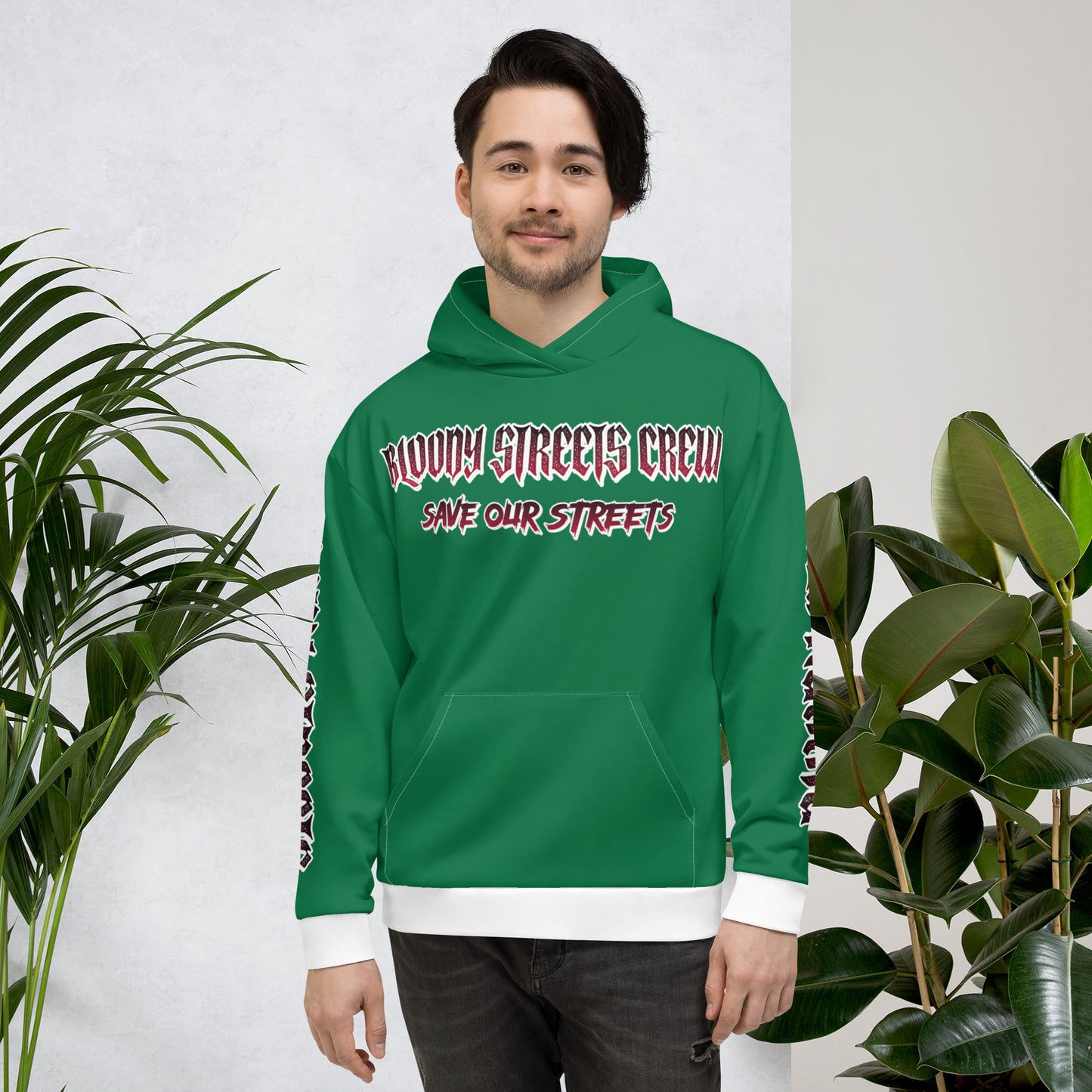 BLOODY STREETS Crew Member Streetwear Hoodie Green - BLOODY-STREETS.DE Streetwear Herren und Damen Hoodies, T-Shirts, Pullis