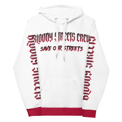 Bloody Streets Crew Streetwear Hoodie White - BLOODY-STREETS.DE Streetwear Herren und Damen Hoodies, T-Shirts, Pullis