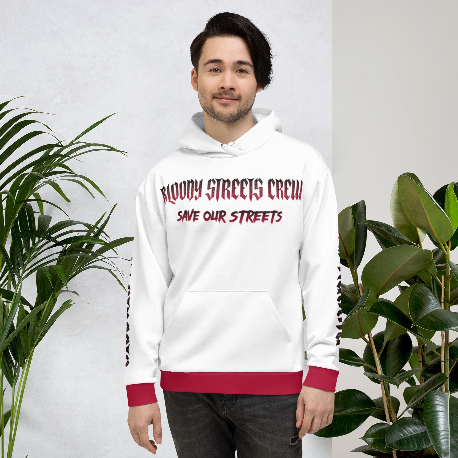 Bloody Streets Crew Streetwear Hoodie White - BLOODY-STREETS.DE Streetwear Herren und Damen Hoodies, T-Shirts, Pullis