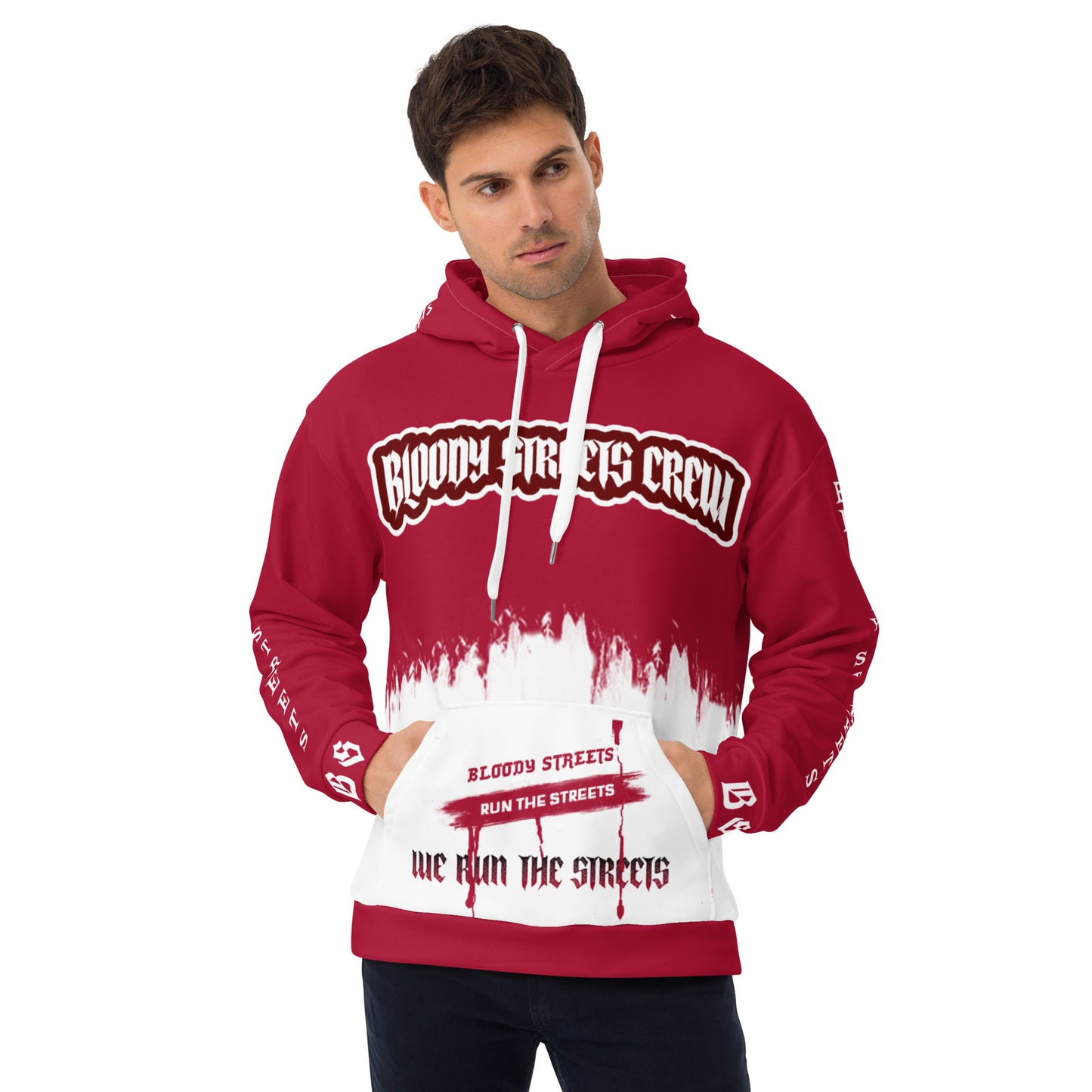 We Run The Streets - Streetwear Hoodie auf Bloody Hoodie Gangster Look - BLOODY-STREETS.DE Streetwear Herren und Damen Hoodies, T-Shirts, Pullis