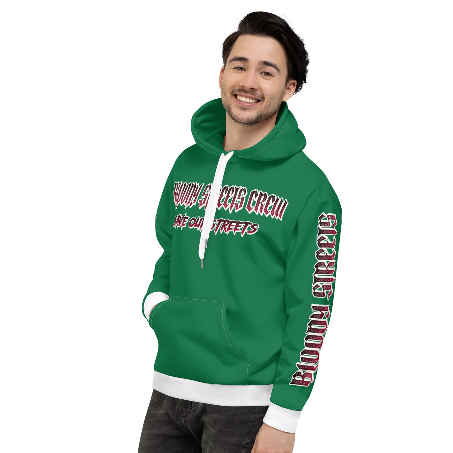 BLOODY STREETS Crew Member Streetwear Hoodie Green - BLOODY-STREETS.DE Streetwear Herren und Damen Hoodies, T-Shirts, Pullis