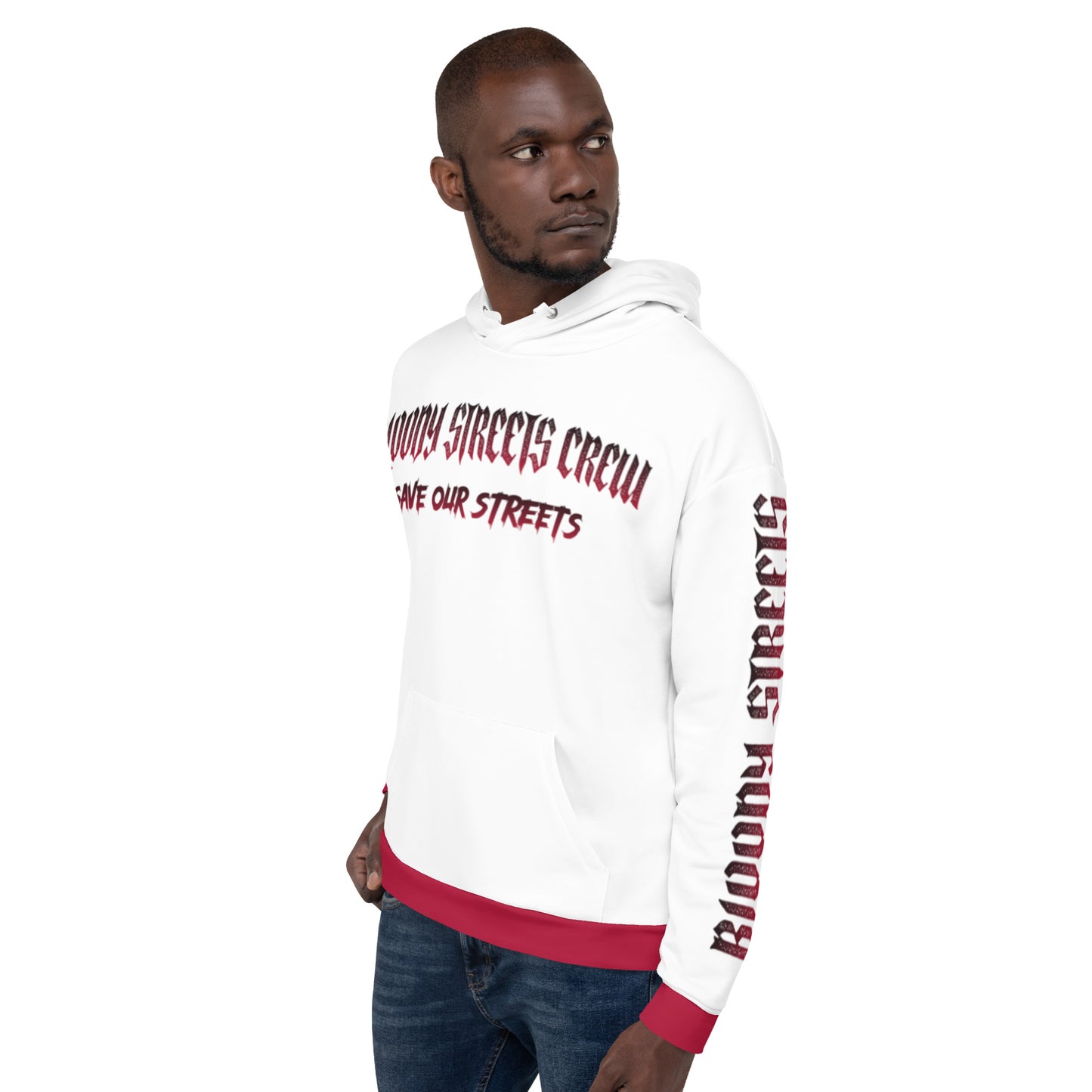 Bloody Streets Crew Streetwear Hoodie White - BLOODY-STREETS.DE Streetwear Herren und Damen Hoodies, T-Shirts, Pullis