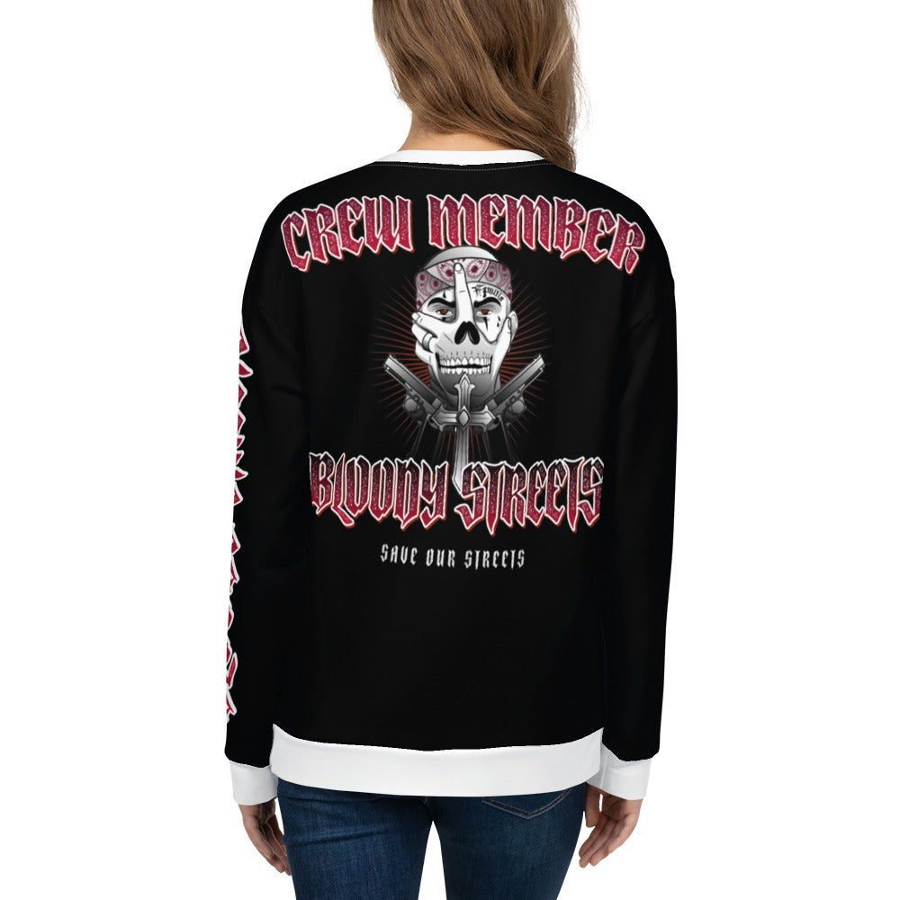 Bloody Streets Crew Member Streetwear Pullover Black - BLOODY-STREETS.DE Streetwear Herren und Damen Hoodies, T-Shirts, Pullis