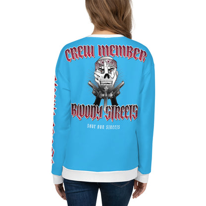 Bloody Streets Crew Member Streetwear Pullover Blue - BLOODY-STREETS.DE Streetwear Herren und Damen Hoodies, T-Shirts, Pullis