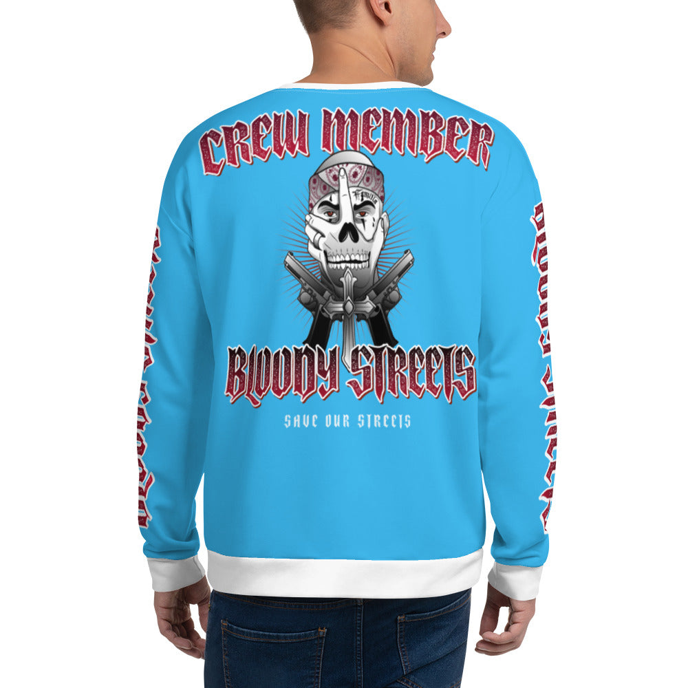 Bloody Streets Crew Member Streetwear Pullover Blue - BLOODY-STREETS.DE Streetwear Herren und Damen Hoodies, T-Shirts, Pullis