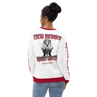 Bloody Streets Crew Member Streetwear Pullover White - BLOODY-STREETS.DE Streetwear Herren und Damen Hoodies, T-Shirts, Pullis