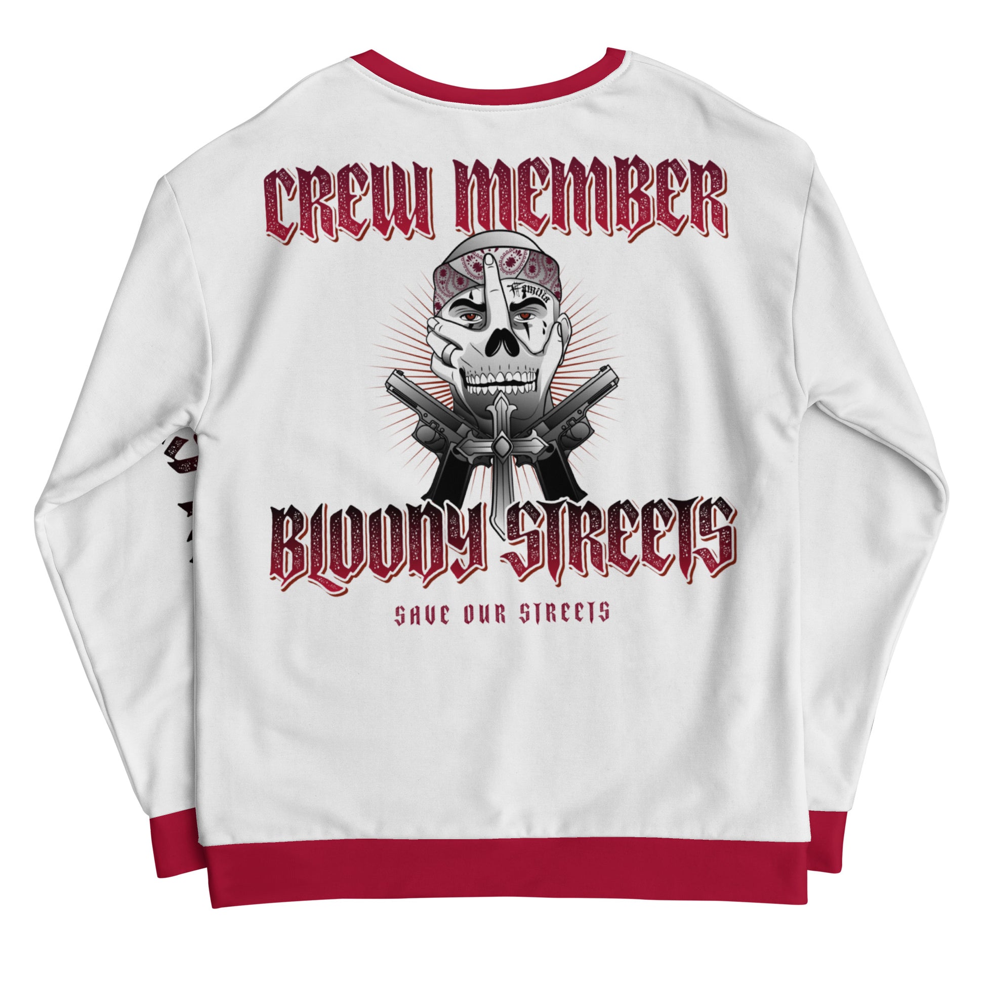 Bloody Streets Crew Member Streetwear Pullover White - BLOODY-STREETS.DE Streetwear Herren und Damen Hoodies, T-Shirts, Pullis