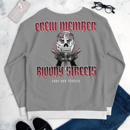 BLOODY STREETS Crew Member Streetwear Pullover Gray - BLOODY-STREETS.DE Streetwear Herren und Damen Hoodies, T-Shirts, Pullis