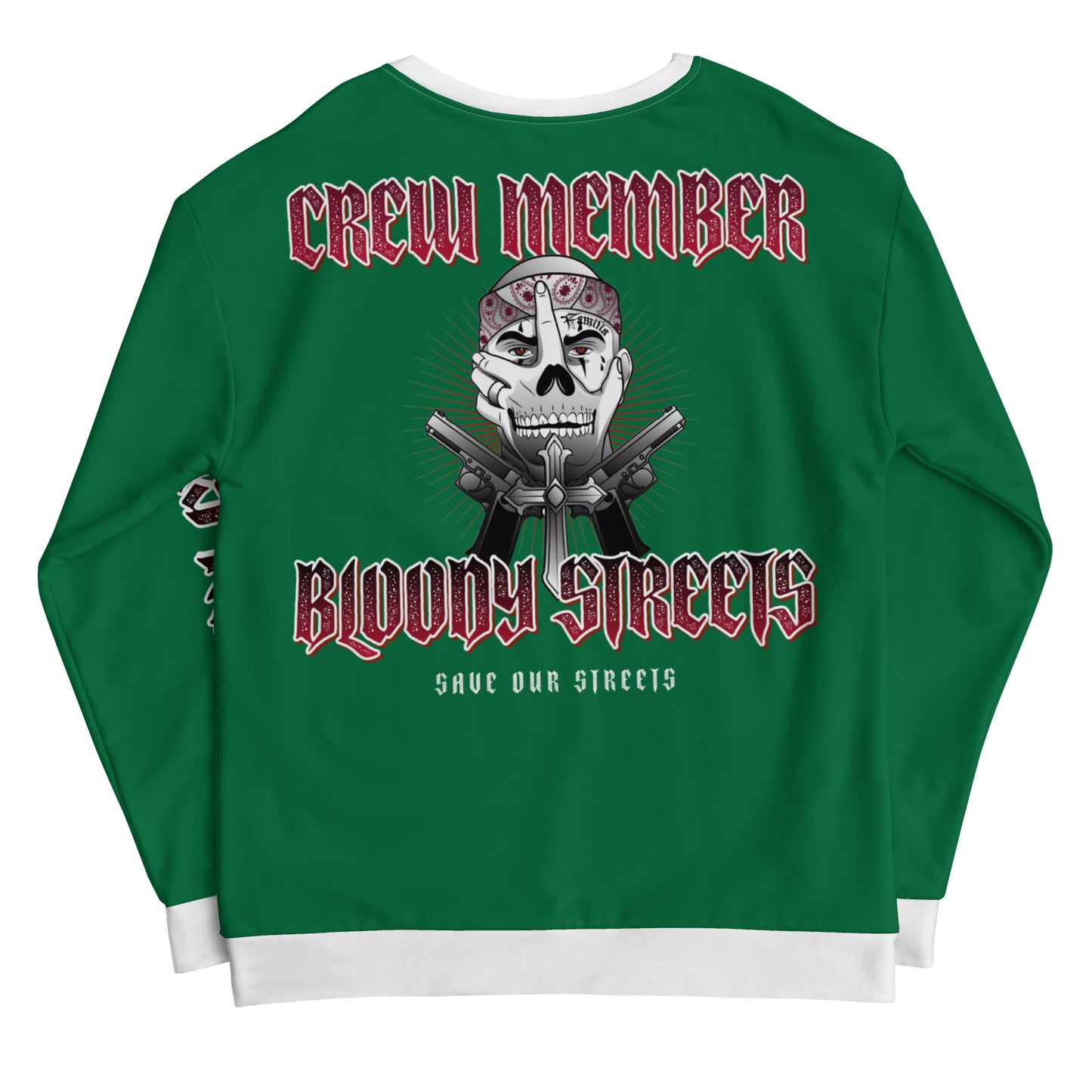 BLOODY STREETS Crew Member Streetwear Pullover Green - BLOODY-STREETS.DE Streetwear Herren und Damen Hoodies, T-Shirts, Pullis