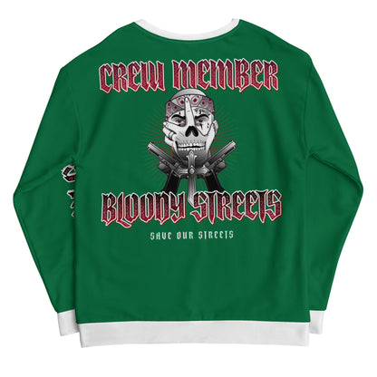 BLOODY STREETS Crew Member Streetwear Pullover Green - BLOODY-STREETS.DE Streetwear Herren und Damen Hoodies, T-Shirts, Pullis