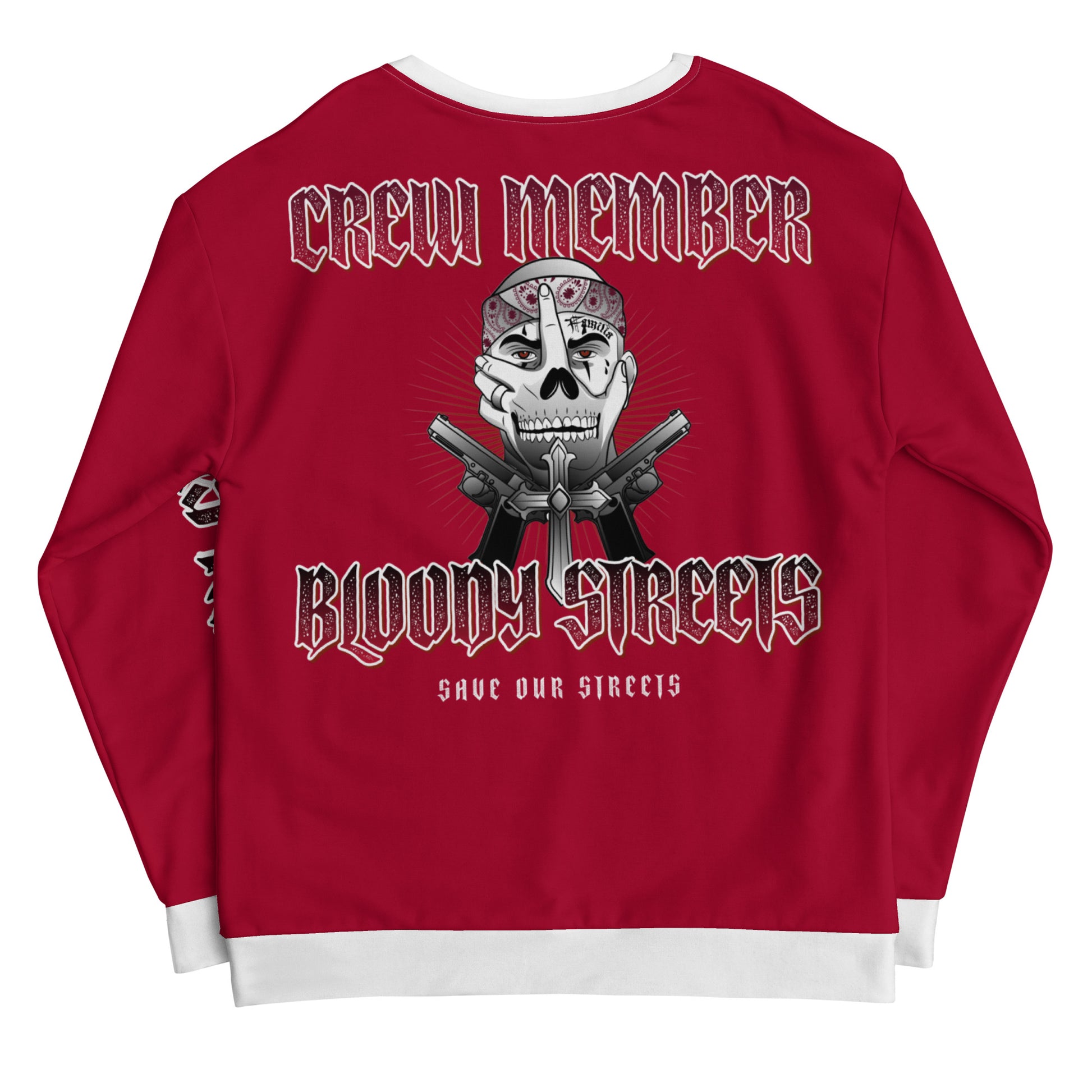 Bloody Streets Crew Member Streetwear Pullover Red - BLOODY-STREETS.DE Streetwear Herren und Damen Hoodies, T-Shirts, Pullis