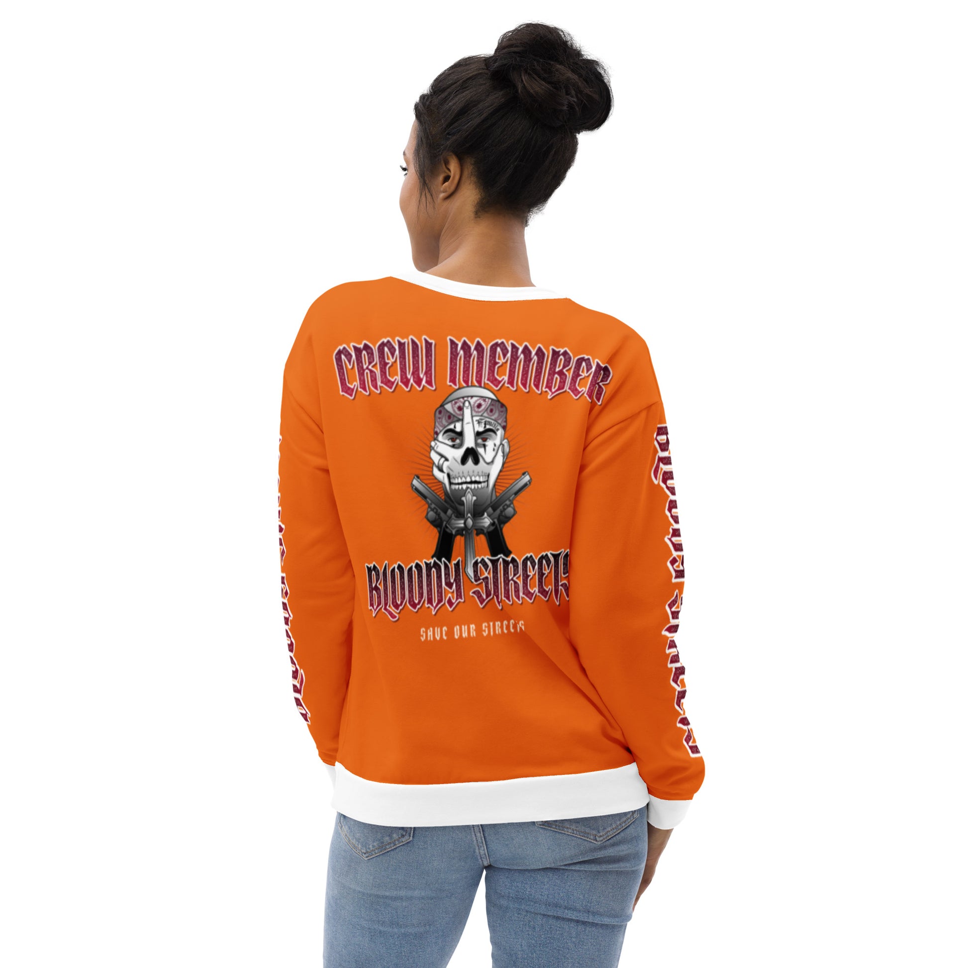 BLOODY STREETS Crew Member Streetwear Pullover Orange - BLOODY-STREETS.DE Streetwear Herren und Damen Hoodies, T-Shirts, Pullis