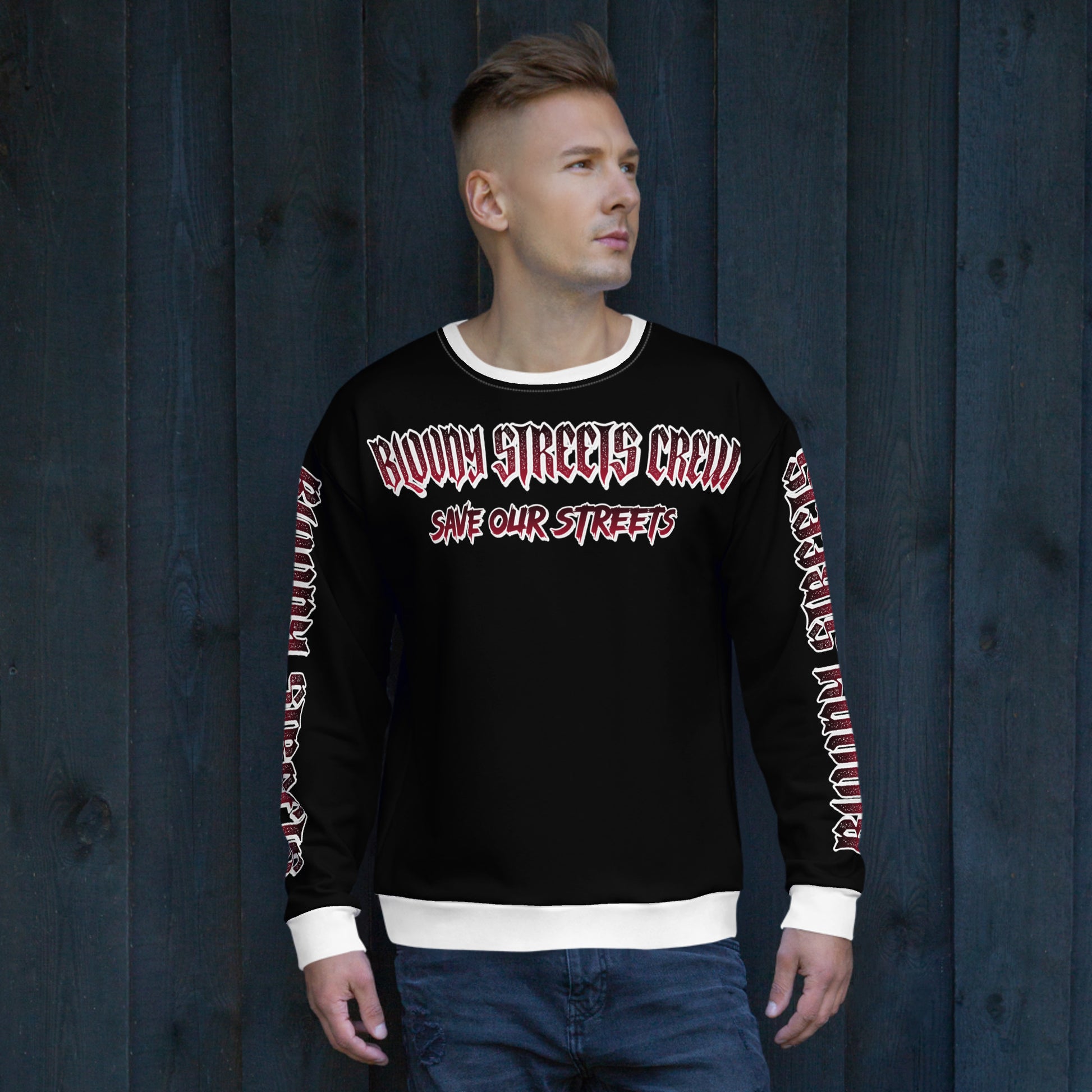 Bloody Streets Crew Member Streetwear Pullover Black - BLOODY-STREETS.DE Streetwear Herren und Damen Hoodies, T-Shirts, Pullis