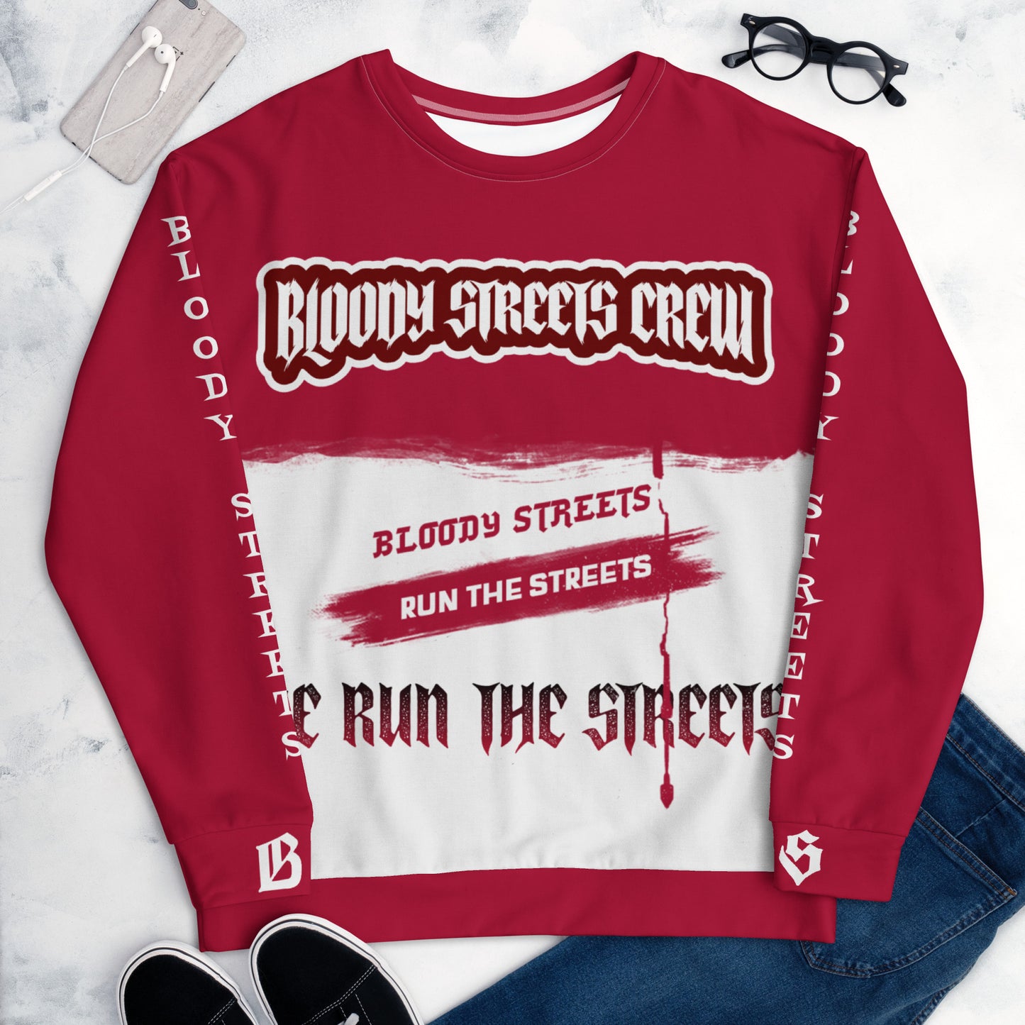 Streetwear Pullover - We Run The Streets: Das lässige Unisex Addribut für jeden Look - BLOODY-STREETS.DE Streetwear Herren und Damen Hoodies, T-Shirts, Pullis