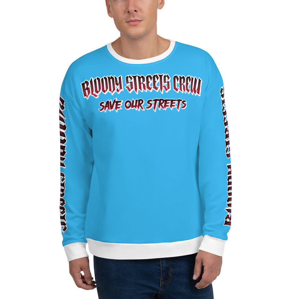 Bloody Streets Crew Member Streetwear Pullover Blue - BLOODY-STREETS.DE Streetwear Herren und Damen Hoodies, T-Shirts, Pullis