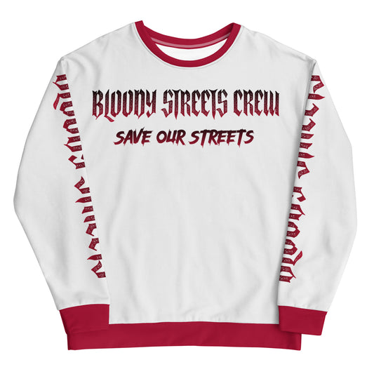 Bloody Streets Crew Member Streetwear Pullover White - BLOODY-STREETS.DE Streetwear Herren und Damen Hoodies, T-Shirts, Pullis
