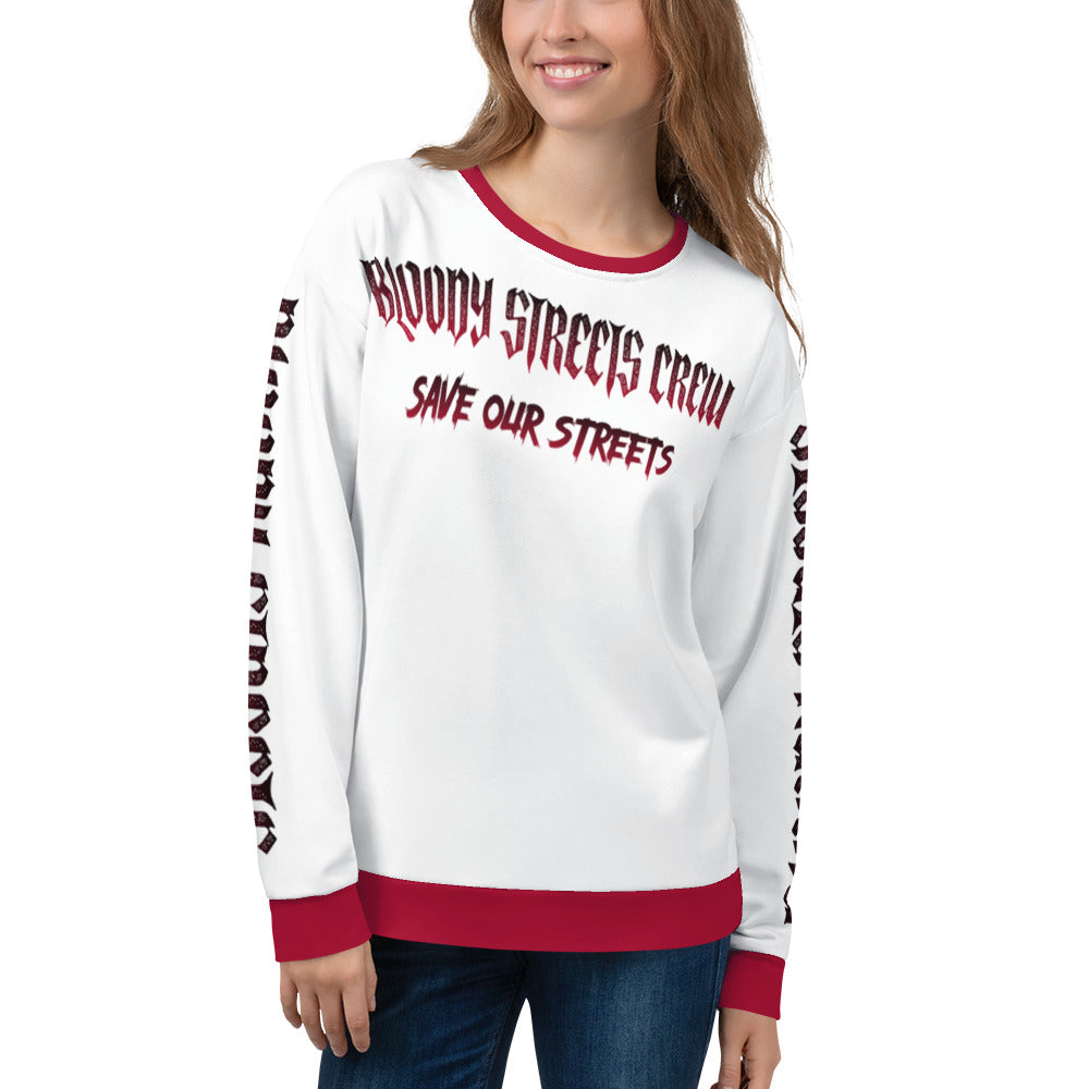 Bloody Streets Crew Member Streetwear Pullover White - BLOODY-STREETS.DE Streetwear Herren und Damen Hoodies, T-Shirts, Pullis