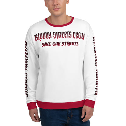 Bloody Streets Crew Member Streetwear Pullover White - BLOODY-STREETS.DE Streetwear Herren und Damen Hoodies, T-Shirts, Pullis