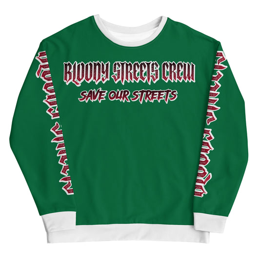 BLOODY STREETS Crew Member Streetwear Pullover Green - BLOODY-STREETS.DE Streetwear Herren und Damen Hoodies, T-Shirts, Pullis