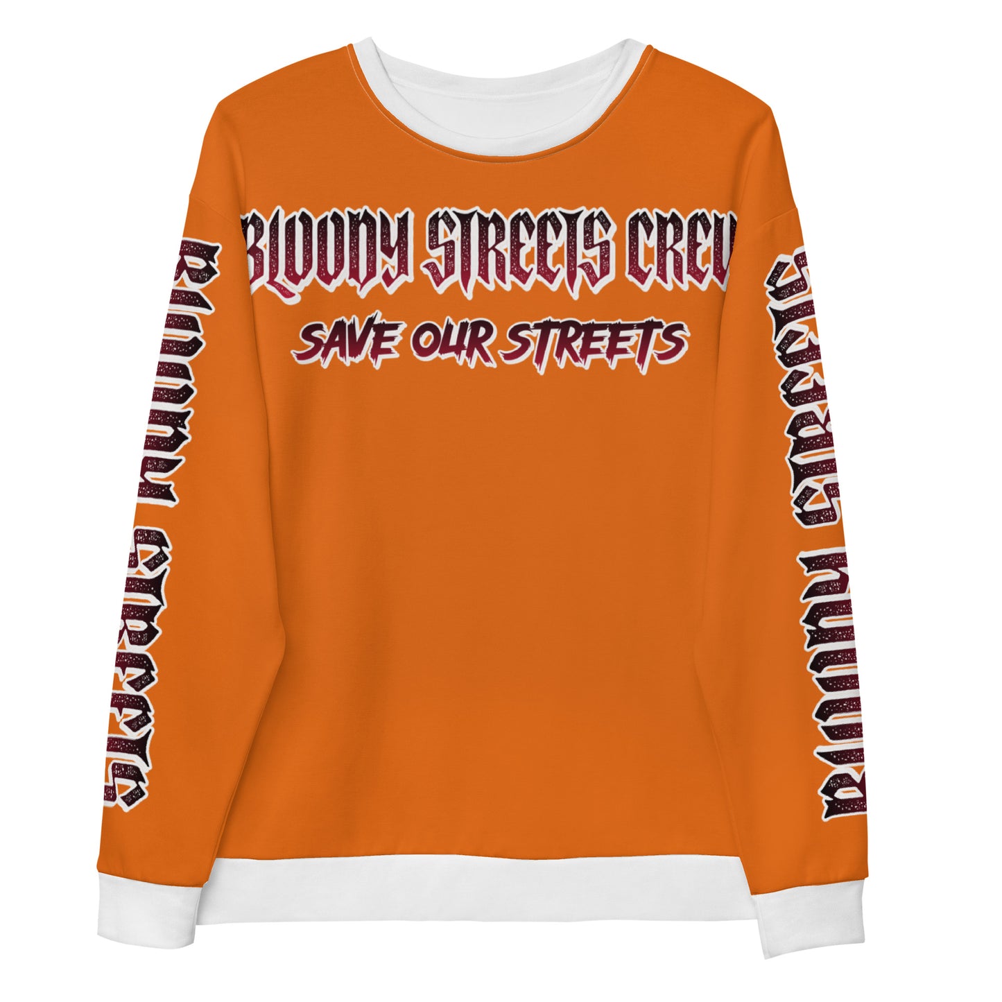 BLOODY STREETS Crew Member Streetwear Pullover Orange - BLOODY-STREETS.DE Streetwear Herren und Damen Hoodies, T-Shirts, Pullis